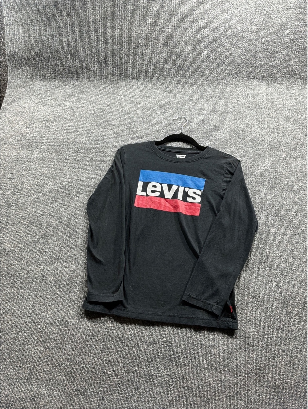 Levi's Men's Long Sleeve T-Shirt Size 14/16 Black with Logo